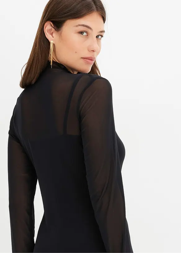 Robe en jersey avec empi&egrave;cement mesh, bonprix