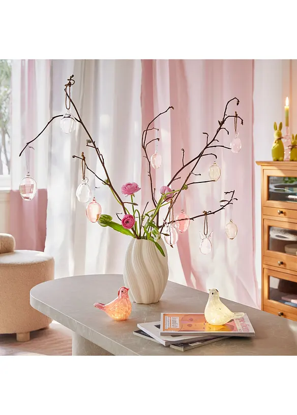 Lot de 6&nbsp;&oelig;ufs &agrave; suspendre en verre, bonprix