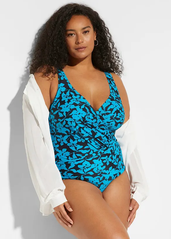 Medium Shape-Badeanzug in Wickeloptik, bonprix