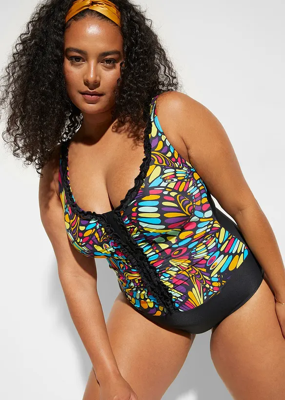 Medium Shape-Badeanzug mit R&uuml;schen, bonprix