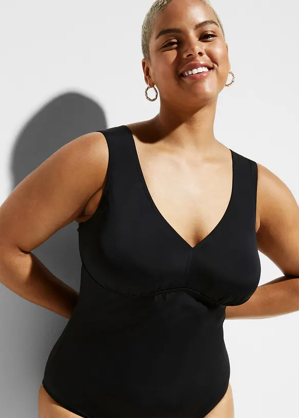 Medium Shape-Badeanzug mit V-Ausschnitt, bonprix