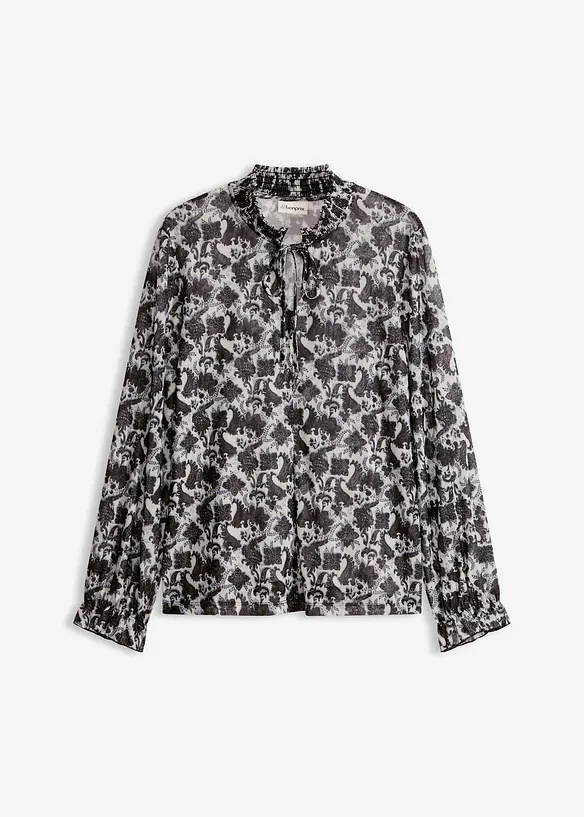 Shirtbluse aus feinem Mesh, bonprix