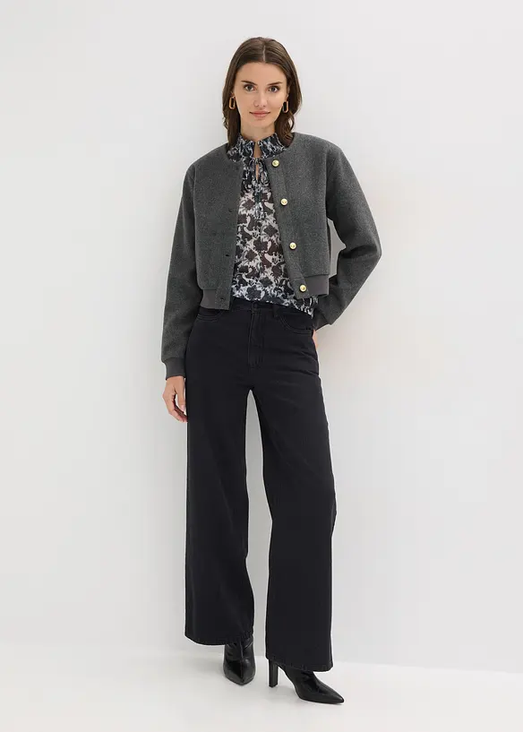 Shirtbluse aus feinem Mesh, bonprix