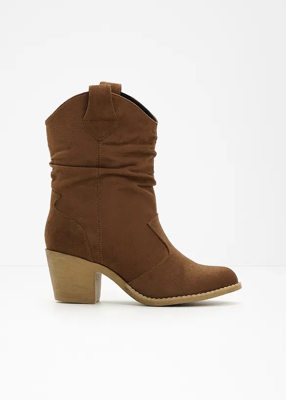 Bottines western &agrave; fronces, bonprix