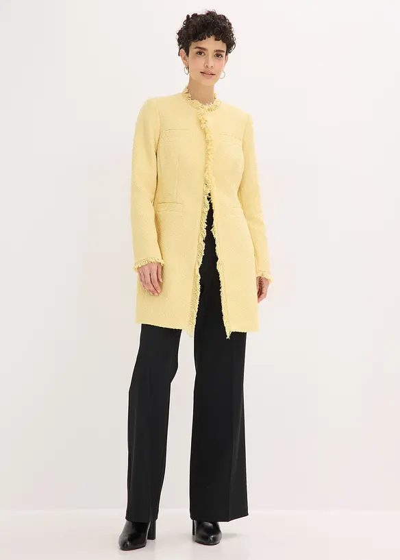 Blazer long en maille boucl&eacute;e, bonprix