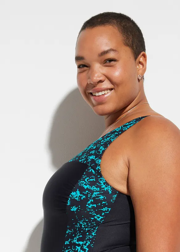 Maillot 1 pi&egrave;ce sculptant &agrave; encolure carr&eacute;e, maintien mod&eacute;r&eacute;, bonprix