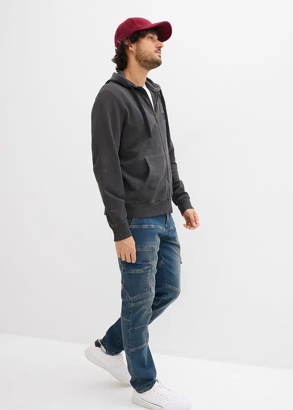 Kapuzen-Sweatjacke in ausgewaschener Optik, bonprix