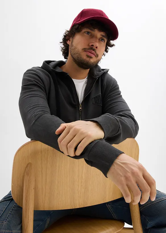 Kapuzen-Sweatjacke in ausgewaschener Optik, bonprix