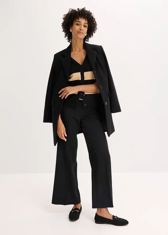 Baumwollstrickjacke mit Streifen, bonprix