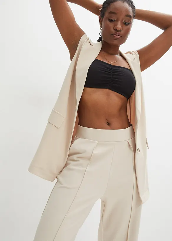 Pantalon &eacute;lastiqu&eacute; en interlock &eacute;pais, bonprix