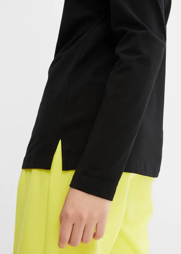 T-shirt manches longues d&eacute;tails &oelig;illets, bonprix