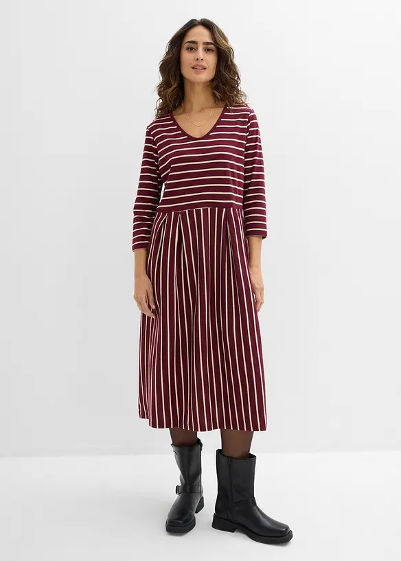 Baumwoll-Jerseykleid, Midil&auml;nge, bonprix