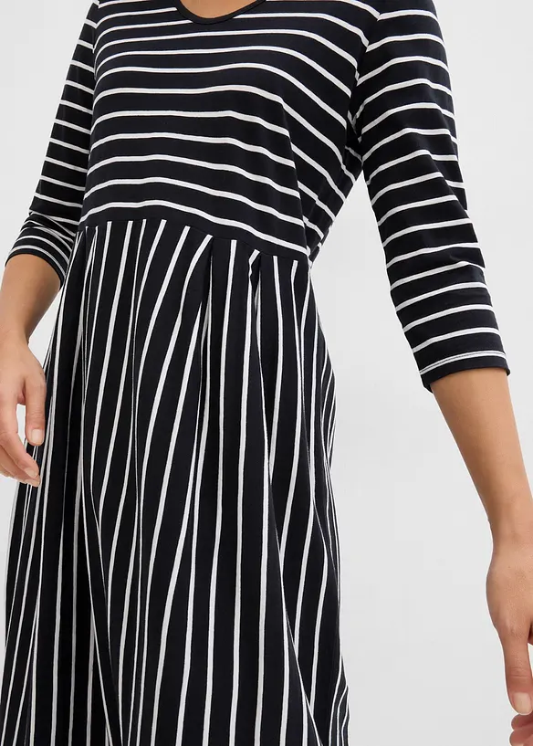 Baumwoll-Jerseykleid, Midil&auml;nge, bonprix