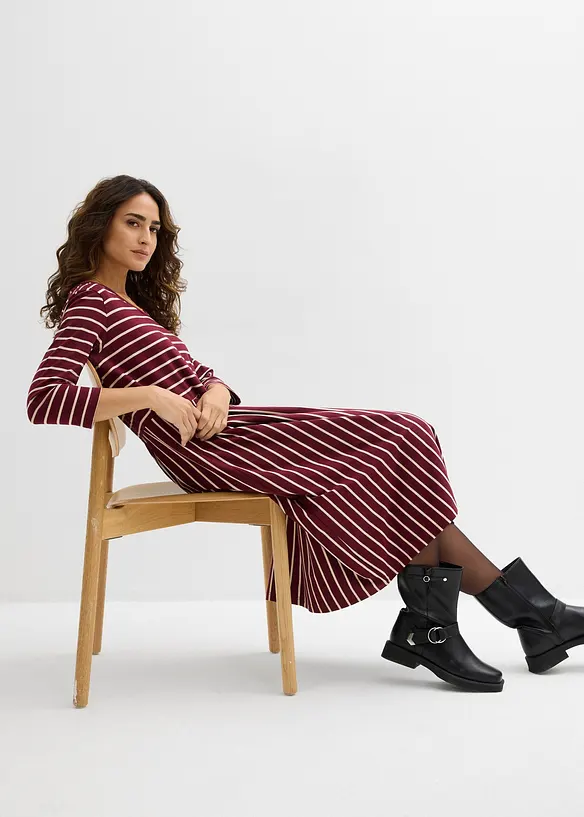 Baumwoll-Jerseykleid, Midil&auml;nge, bonprix