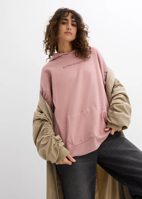 Sweat &agrave; capuche oversize 100% coton, bonprix