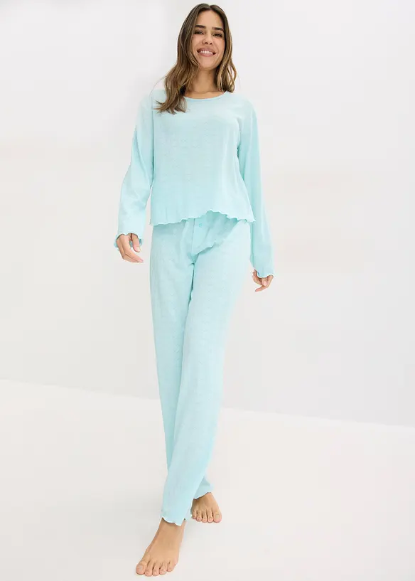 Leichter Pyjama mit Herzchenmuster, bonprix