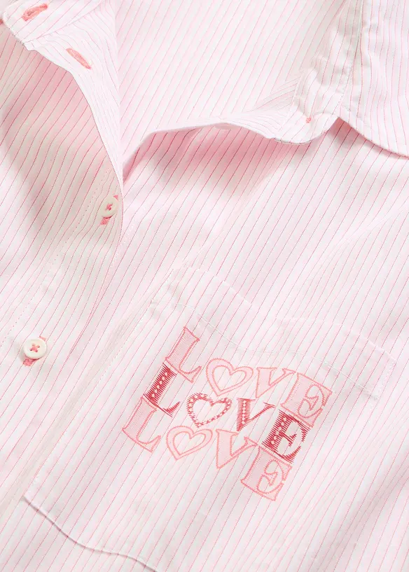 Gewebtes Oversized-Nachthemd aus reiner Baumwolle, bonprix