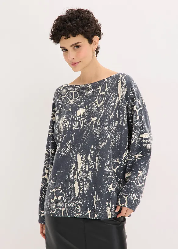 Pull manches chauve-souris &agrave; imprim&eacute; python, bonprix