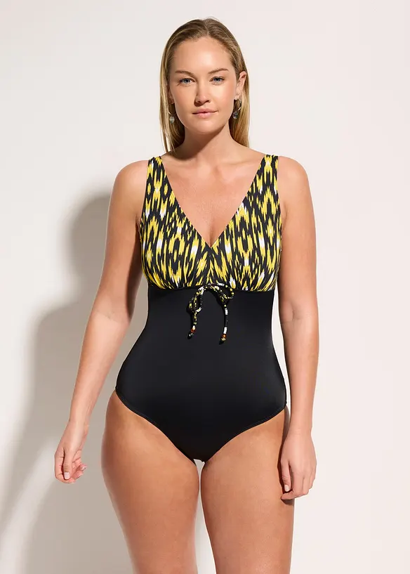 Maillot 1 pi&egrave;ce sculptant &agrave; bretelles larges, maintien mod&eacute;r&eacute;, bonprix