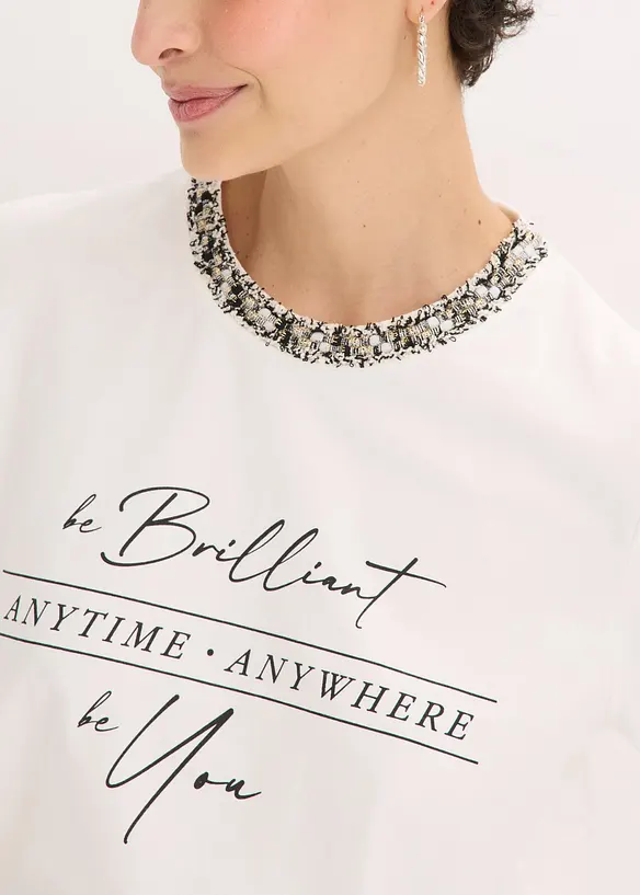 Shirt aus Bio-Baumwolle mit Applikationsband, bonprix