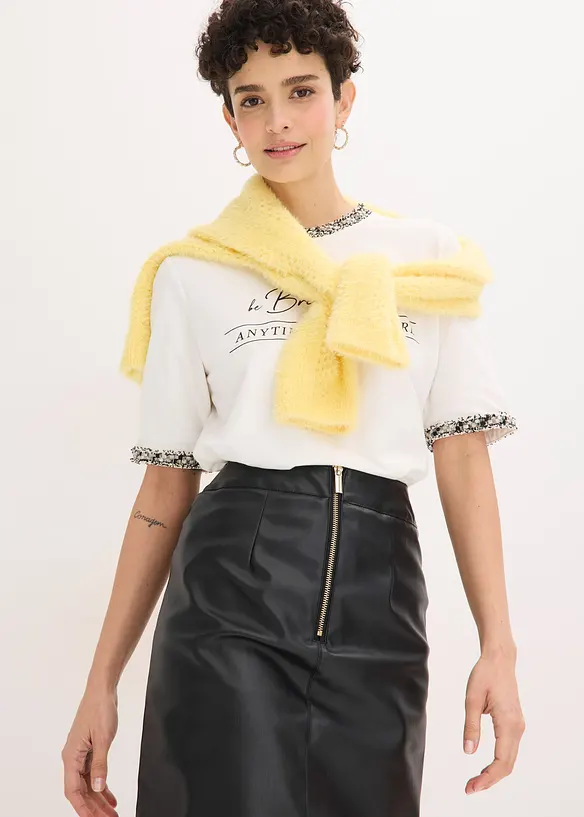 Shirt aus Bio-Baumwolle mit Applikationsband, bonprix