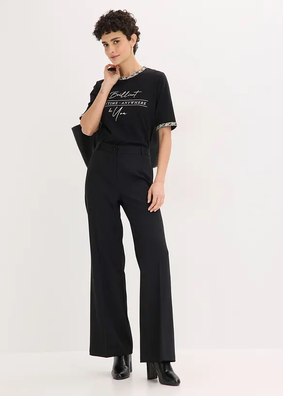 Shirt aus Bio-Baumwolle mit Applikationsband, bonprix