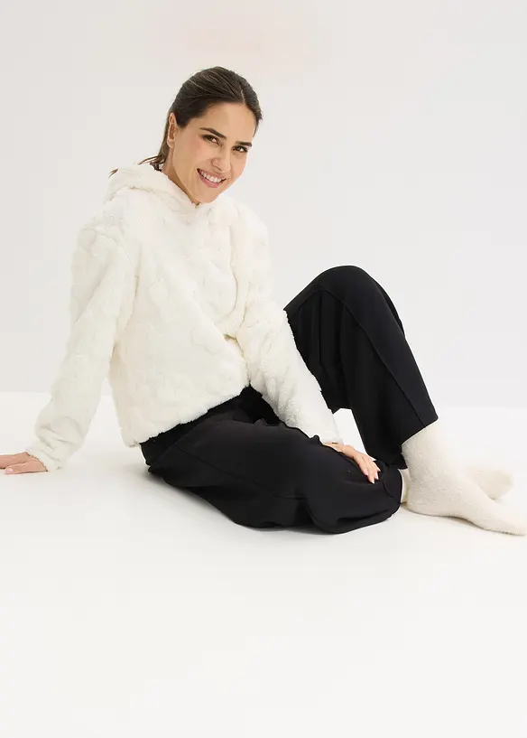 Oversized Longpullover mit Herzchenmuster, bonprix