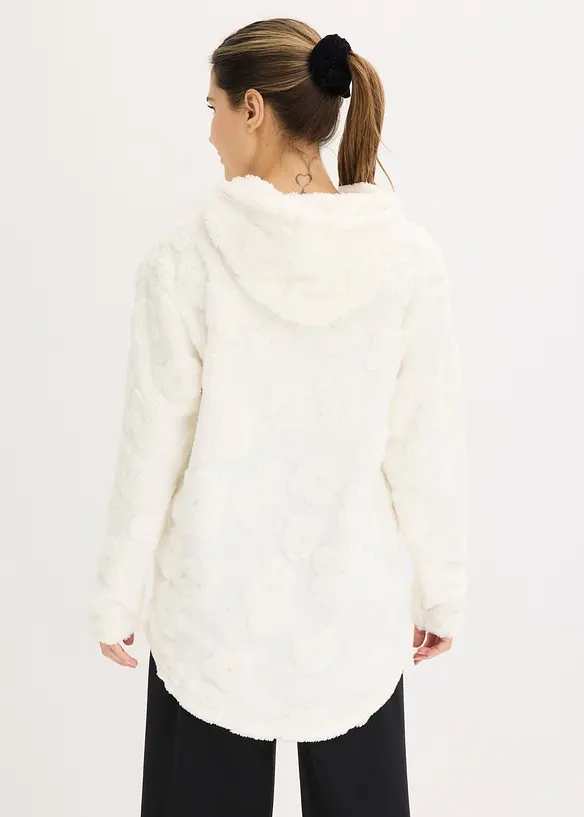 Oversized Longpullover mit Herzchenmuster, bonprix