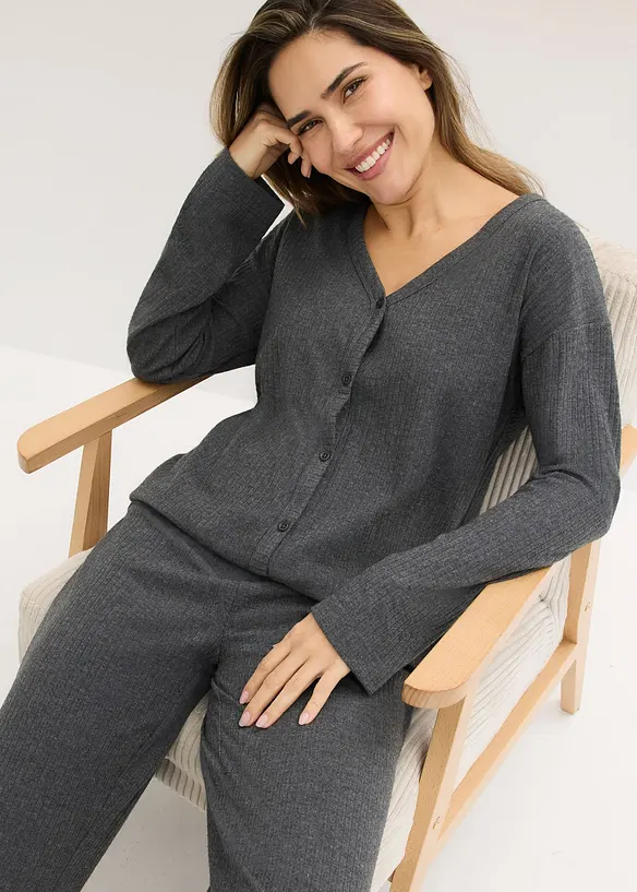 Hausanzug aus weicher Rippe, bonprix