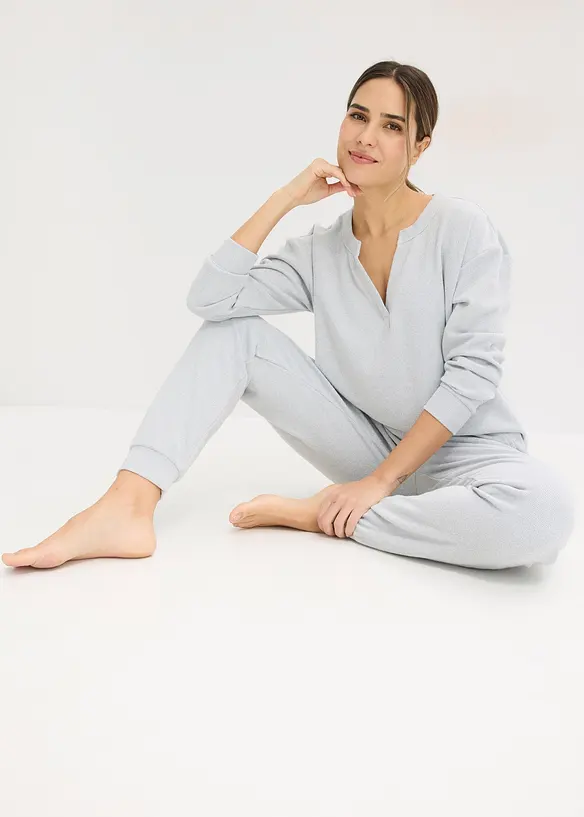 Hausanzug aus softem Waffeljersey, bonprix
