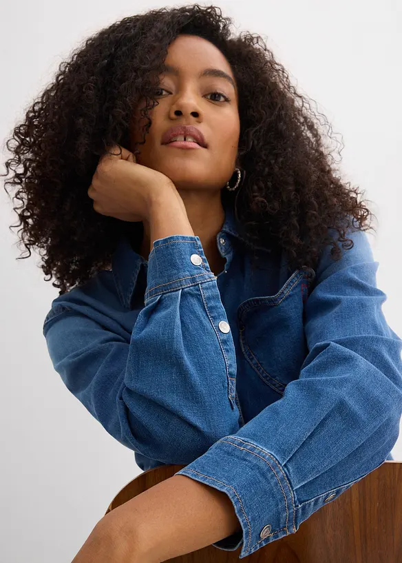 Jeanshemd mit Bio-Baumwolle, bonprix