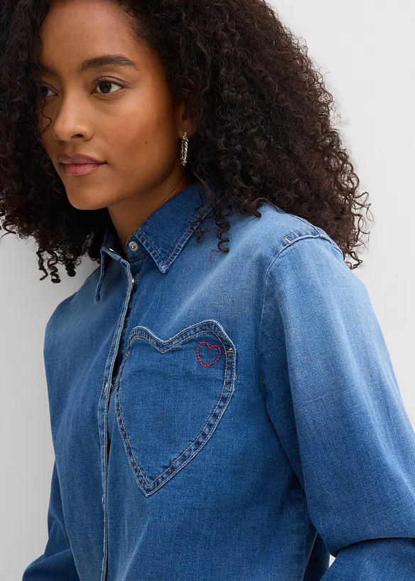 Jeanshemd mit Bio-Baumwolle, bonprix