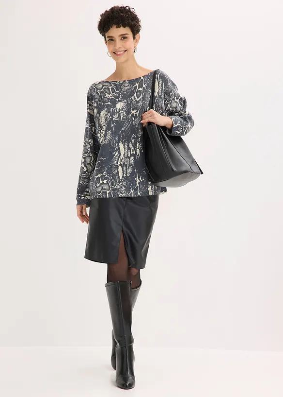 Pull manches chauve-souris &agrave; imprim&eacute; python, bonprix