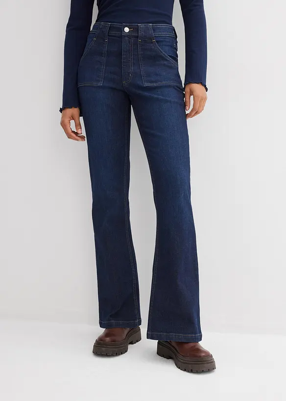 Jean flare taille haute, bonprix