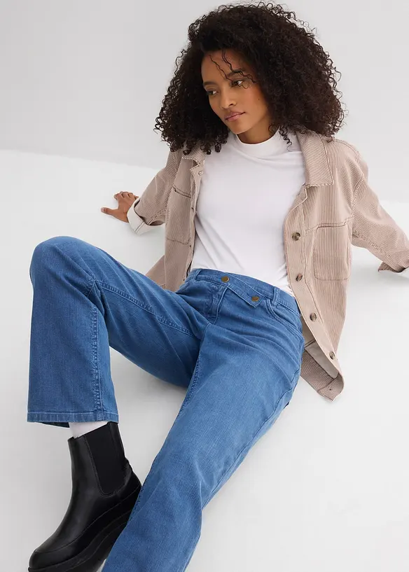 Loose Straight-Jeans, Mid Waist,Bio-Baumwolle, bonprix