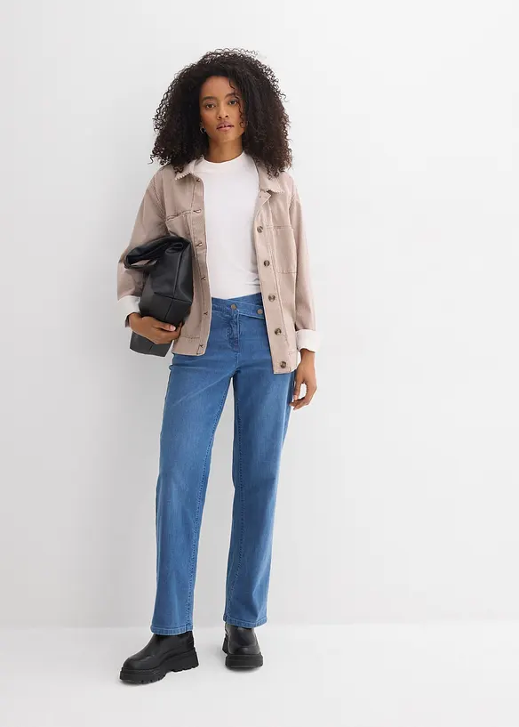 Loose Straight-Jeans, Mid Waist,Bio-Baumwolle, bonprix