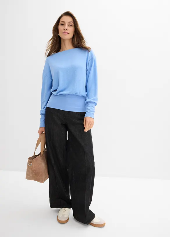 T-shirt manches longues doux avec viscose, bonprix