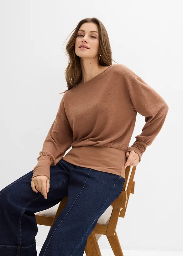 T-shirt manches longues doux avec viscose, bonprix