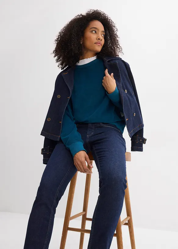 Slim-Fit-Jeans, Mid Waist, Bio-Baumwolle, bonprix