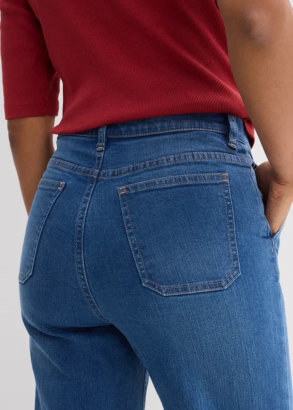 Wide-Leg-Jeans, High Waist, Bio-Baumwolle, bonprix