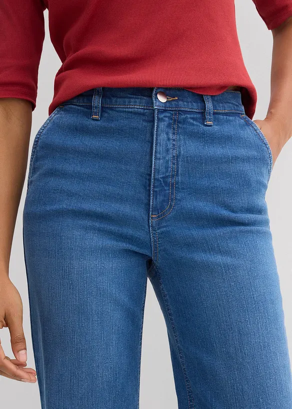 Wide-Leg-Jeans, High Waist, Bio-Baumwolle, bonprix