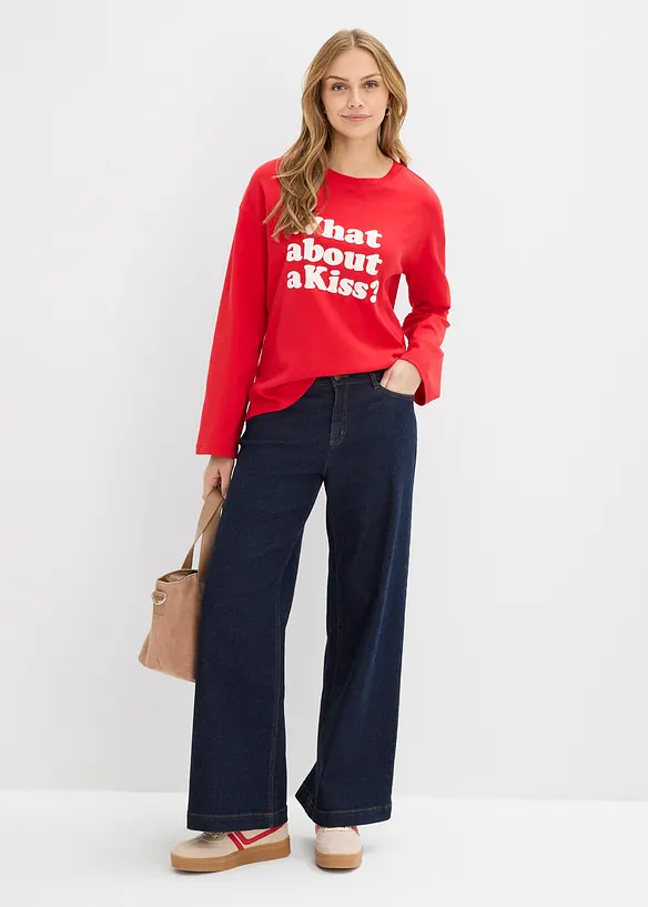 Langarmshirt aus schwerer Baumwolle, bonprix