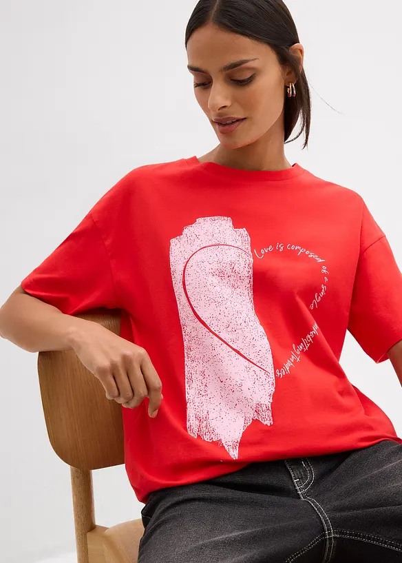 Oversize-Shirt aus elastischem Bio-Baumwoll-Mix, bonprix