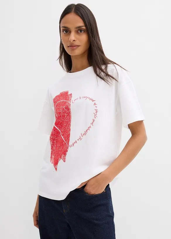 Oversize-Shirt aus elastischem Bio-Baumwoll-Mix, bonprix