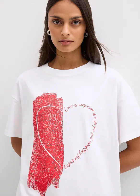 Oversize-Shirt aus elastischem Bio-Baumwoll-Mix, bonprix