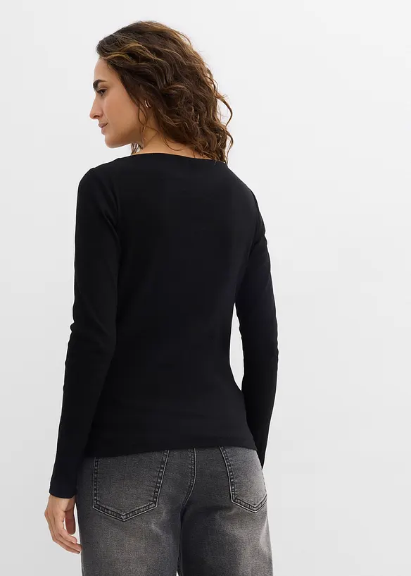 Figurbetontes Rippshirt, bonprix