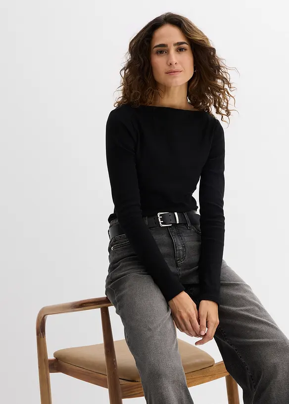 Figurbetontes Rippshirt, bonprix