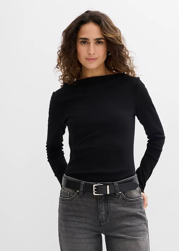 Figurbetontes Rippshirt, bonprix