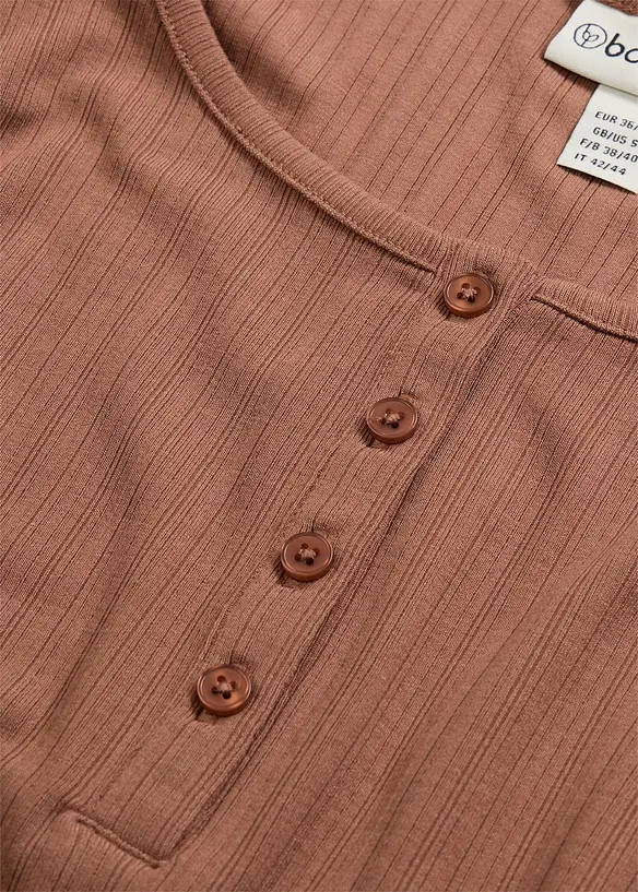 T-shirt manches longues c&ocirc;tel&eacute;, bonprix