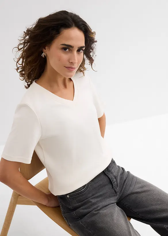 Heavy Jersey Shirt aus reiner Bio-Baumwolle  (2er Pack), bonprix